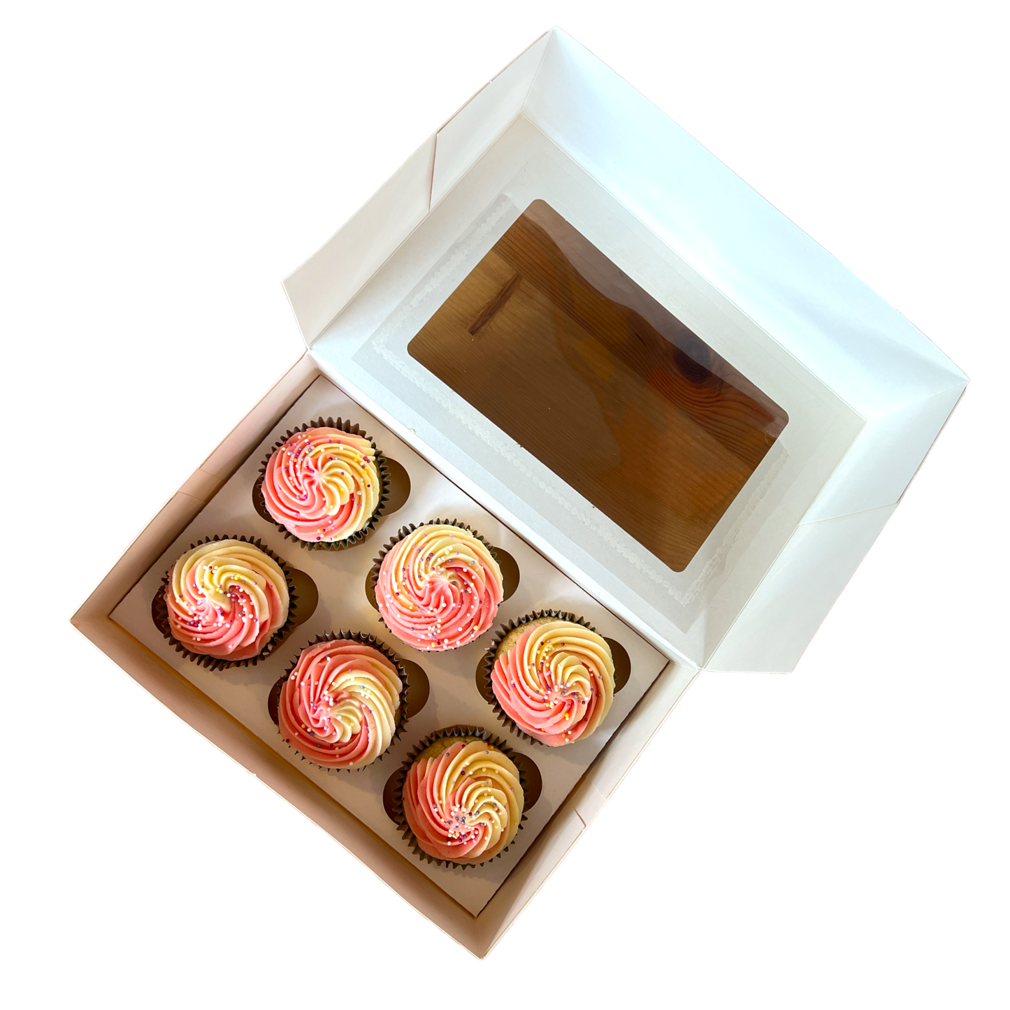 Premium 6 Cupcake Box x 25